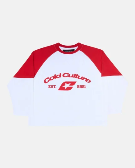 Cold Culture Baseball Double Sleeve Tee White-Red
