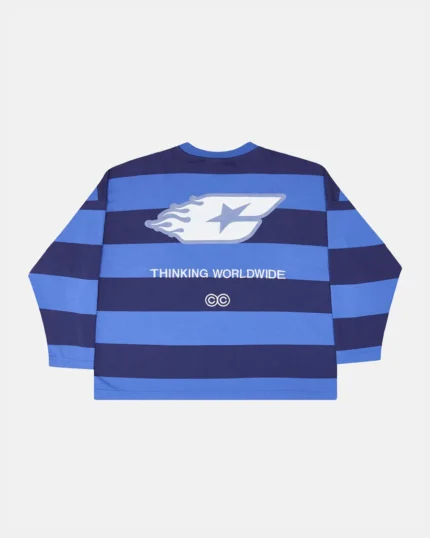 Cold Culture Burnin Stripes Longsleeve Black and Blue