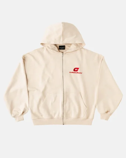 Cold Culture Curved Zip Hoodie Cream