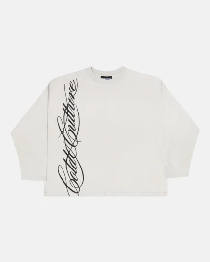 Cold Culture Script Longsleeve Tee Light Grey