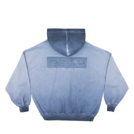 Cold Culture Fabric Logo Hoodie Dyed Indigo Blue