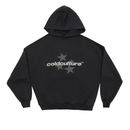 Cold Culture Italic-Stars Hoodie Black