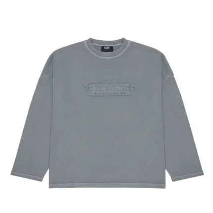 Cold Culture Ripped Box Logo Crewneck Dust Grey