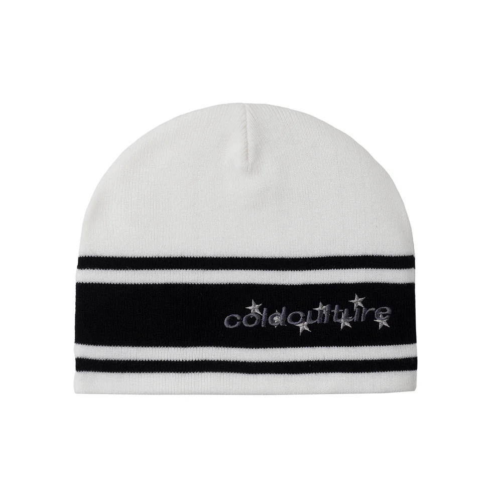 Stars Strap Beanie White Stars Strap Beanie White